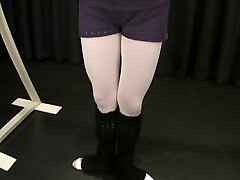 Ballet Tights Torn Open During Lesson