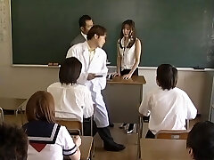 Manami Suzuki amazing milf teacher fucks mischievous gang