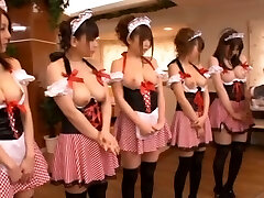 Five Japanese Babes in Costume with Ample Bosoms to Play With