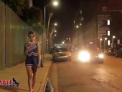 T-model cheerleader picked up by a black boy that fucks her ass