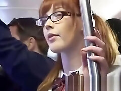 Horny chick fingerfucked to orgasm on bus