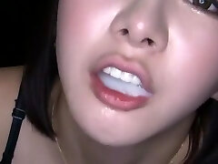 Amazing Japanese whore Hitomi Fujiwara in Crazy Swallow Сum, Three-way JAV movie