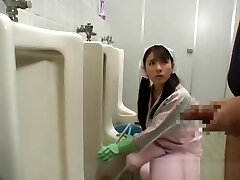 Japanese bathroom attendant is in the mens part4