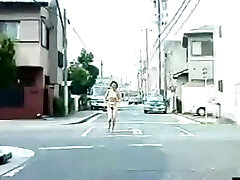 japanese female nude and run on the street