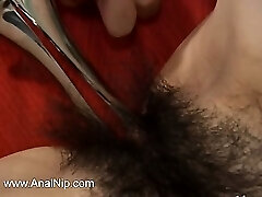 Deep anal intercourse with hairy chinese babe