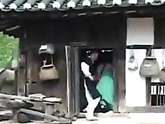 traditional korean woman gets pulverized