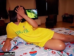 World Cup jersey Thai teen unexperienced homemade blowjob and cowgirl screwing