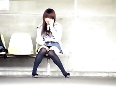 Yuzuki Hatano nice teen in a short miniskirt is an exhibitionist