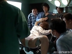 Minami Kojima gets her Asian twat toyed to orgasm by a few dudes