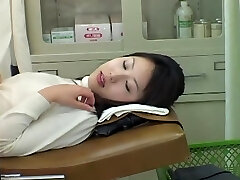 Very nice Japanese babe gets a dirty Obgyn exam with a toy