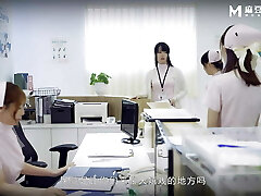 MD0180 - Creepy Doctor Convinces Two Young Asian Medicals Intern to Fuck to Get Ahead - Three Way Lovemaking