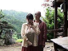 Elderly man takes advantage of a big Titty Japanese woman