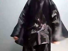New Black Satin Abutai Cloak
