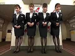 Japanese Stunner with uniform,underwear,complete nakedness straddling pussy airline 17 tight man flight P01