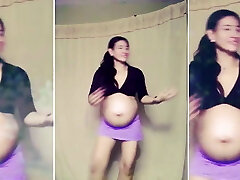 Dancing and Teasing Prego Babe