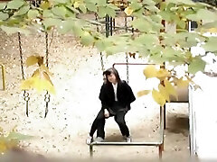 Sex on the swingset with a Korean coed damsel