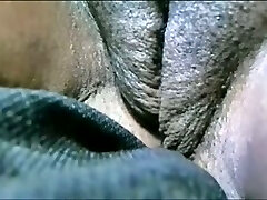 Chubby African knocked up girl masturbating on webcam
