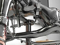 Sister in Law in Hard-core Metal Bondage and Spandex Catsuit 3D BDSM Animation