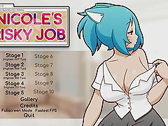 Nicole Risky Job Hentai game PornPlay Ep.4 the camgirl milked while staring at her tits exposed