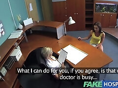 FakeHospital Naughty nurse tests potentially preggie patients sensitivity levels with her talented tongue