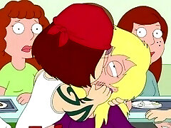 家庭的家伙-梅格打她的婊子和她的吻-梅格里芬吻康妮