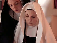 Two sinful mature nuns are gobbling and munching each others pussies