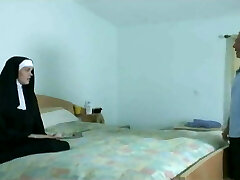 Nun giving a Nylon Feetjob