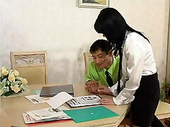 Russian Mature in black Pantyhose munched and fucked