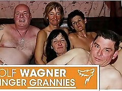 YUCK! Ugly old swingers! Grannies &amp_ grandpas have themselves a mischievous tear up fest! WolfWagner.com