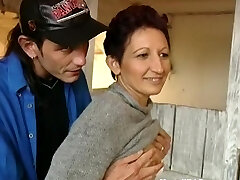 Brunette Lady Farmer Wooly Pussy Barn Fucked