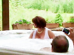 in the hot tub with hubby & # 039;s friend