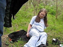 Sucking me some cock & finger plowing & fucking outdoors