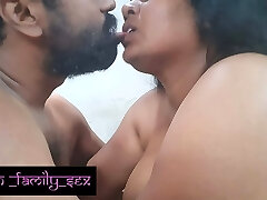 Indian Step Mom and step son-in-law lip lock