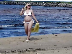 Mother on beach 4