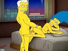 Kreskówki porno, porno Simpsons matka Marge mają