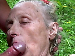 Granny tempted by young nudist Granny tempted by young nudist