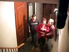 Humungous chubby redhead russian mature gets two big facials