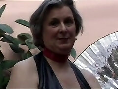 Kinky granny plays with huge bang-out toys
