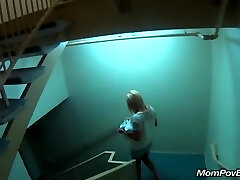 MILF in public pool before porno shoot