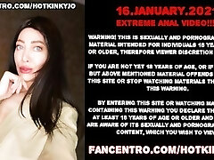 Long dong balls deep in Hotkinkyjo rectal fuck hole, belly bulge & prolapse