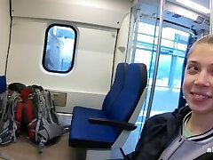 Real Public Dt in the Train  POV Oral Creampie by MihaNika69