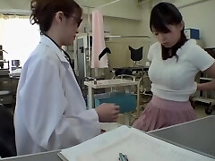 Dildo fuck for hot Jap during her medical check-up