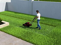 AWAM - Sam helped Sophia with the Lawn and got a good glance