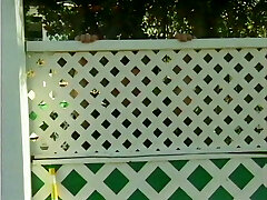 Outside, a midget and a black man fuck a white mega-slut