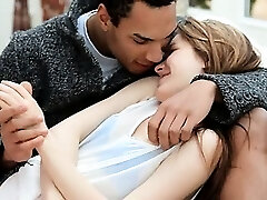 Handsome euro coed fucking with black