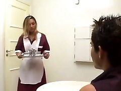 Hotel maid pegging a customer