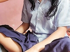 Student kavita deep-throats small cock of schoolteacher and gets fucked by him