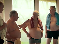 Old vs young gangbang - teen gets fucked by a lot of grandpas Old vs young gangbang - teen gets fucked by a lot of grandpas