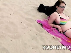 Desire Deluca BBW Bikini at the Beach Sucking and Ravaging