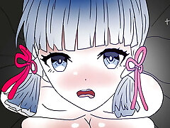 The girl got stuck in the garbage ! Hentai Genshin Impact ! 2d animation